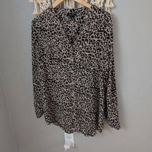 Jessica leopard long sleeve blouse